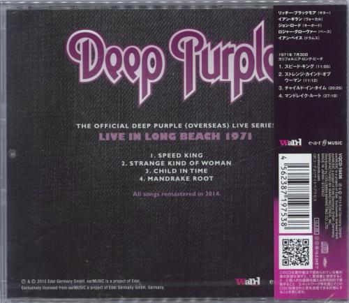Deep Purple Live In Long Beach 1971 - Sealed CD album (CDLP) Japanese DEECDLI823918