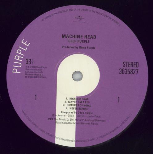 Deep Purple Machine Head - 180gm vinyl LP album (LP record) UK DEELPMA825707
