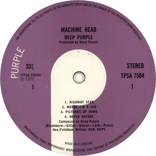 Deep Purple Machine Head - 1st + Insert vinyl LP album (LP record) UK DEELPMA546064