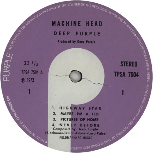 Deep Purple Machine Head - Path Marconi + Poster vinyl LP album (LP record) UK DEELPMA547591