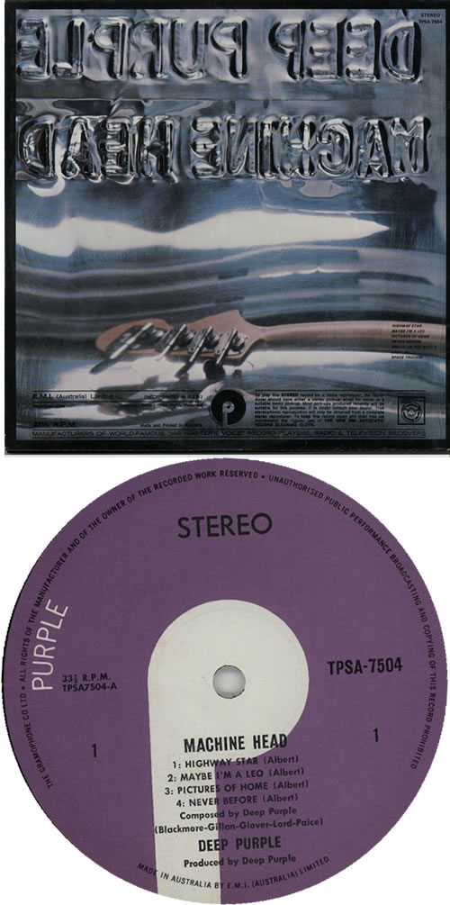 Deep Purple Machine Head vinyl LP album (LP record) Australian DEELPMA140486