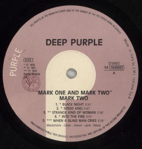 Deep Purple Mark I & II - EX 2-LP vinyl record set (Double LP Album) Italian DEE2LMA875224