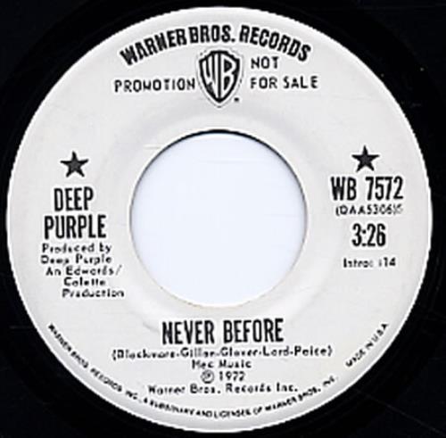 Deep Purple Never Before 7" vinyl single (7 inch record / 45) US DEE07NE87658