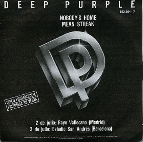 Deep Purple Nobody's Home 7" vinyl single (7 inch record / 45) Spanish DEE07NO47195