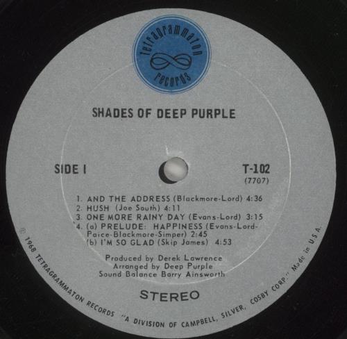 Deep Purple Shades Of Deep Purple - 1st vinyl LP album (LP record) US DEELPSH879128