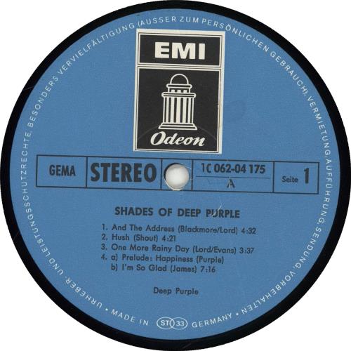 Deep Purple Shades Of Deep Purple vinyl LP album (LP record) German DEELPSH706825