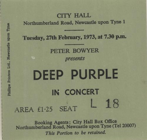 Deep Purple Show Souvenir + ticket stub tour programme UK DEETRSH684687