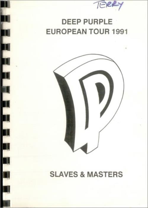 Deep Purple Slaves & Masters - European Tour 1991 Itinerary UK DEEITSL517763