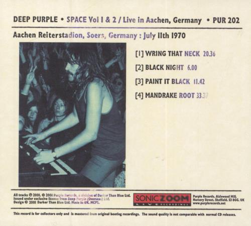 Deep Purple Space Vol 1 & 2 CD album (CDLP) UK DEECDSP423804