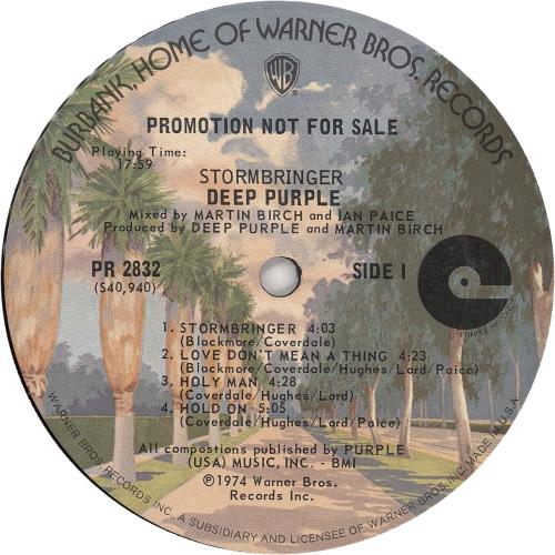 Deep Purple Stormbringer vinyl LP album (LP record) US DEELPST744466