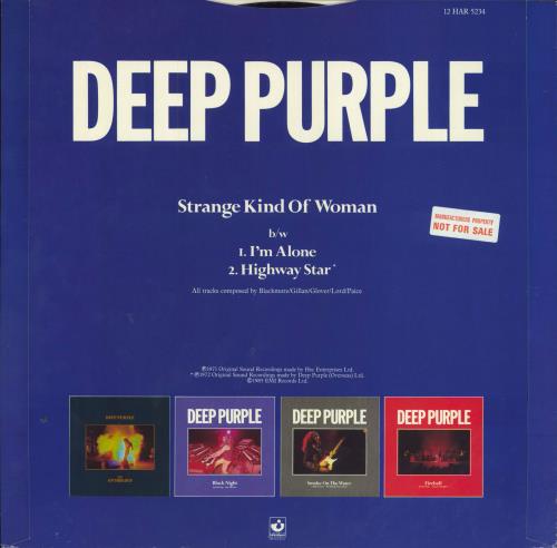 Deep Purple Strange Kind Of Woman - Hype & Promo Stickered 12" vinyl single (12 inch record / Maxi-single) UK DEE12ST798979