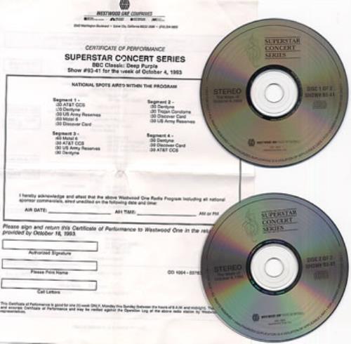 Deep Purple Superstar Concert Series 2 CD album set (Double CD) US DEE2CSU25637