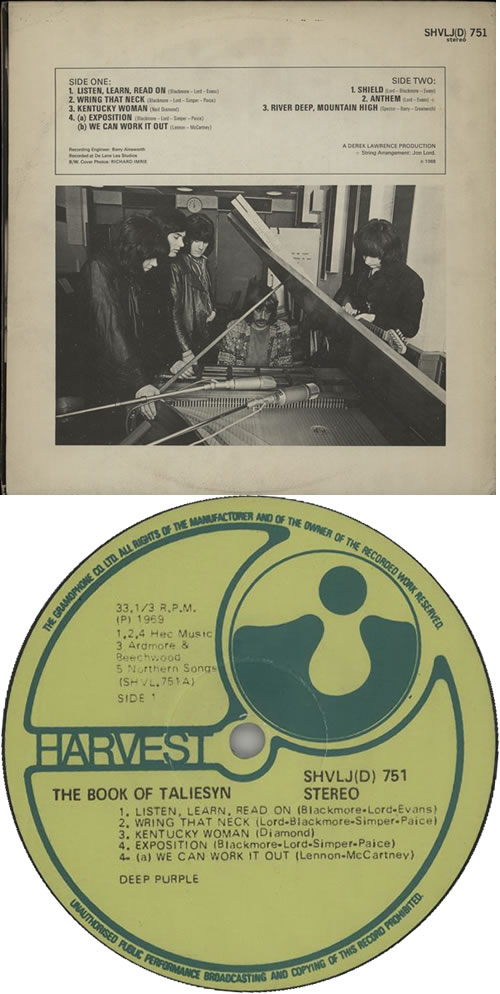 Deep Purple The Book Of Taliesyn vinyl LP album (LP record) South African DEELPTH634573