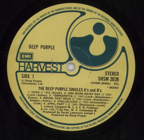Deep Purple The Deep Purple Singles A's & B's vinyl LP album (LP record) UK DEELPTH210306