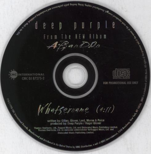 Deep Purple Whatsername CD single (CD5 / 5") US DEEC5WH131825