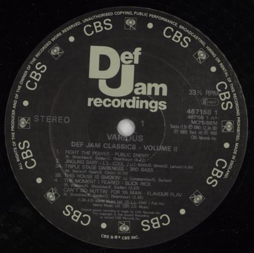 Def Jam Def Jam Classics - Volume II vinyl LP album (LP record) UK DFJLPDE864965