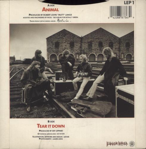 Def Leppard Animal - Paper Labels 7" vinyl single (7 inch record / 45) UK DEF07AN878660