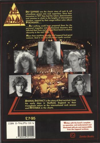 Def Leppard Animal Instinct book UK DEFBKAN170089