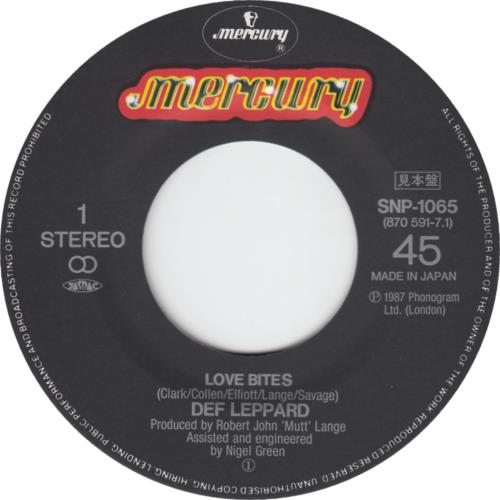 Def Leppard Love Bites / Pour Some Sugar On Me 7" vinyl single (7 inch record / 45) Japanese DEF07LO655686