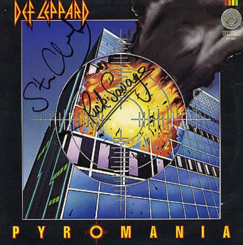 Def Leppard Pyromania - Autographed vinyl LP album (LP record) Mexican DEFLPPY291677
