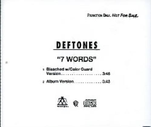 Deftones 7 Words CD single (CD5 / 5") US DFTC5WO175853