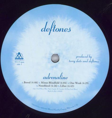 Deftones Adrenaline - 180g - hypesticker vinyl LP album (LP record) UK DFTLPAD820334