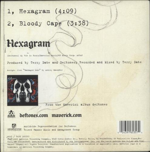 Deftones Hexagram 7" vinyl single (7 inch record / 45) UK DFT07HE257763