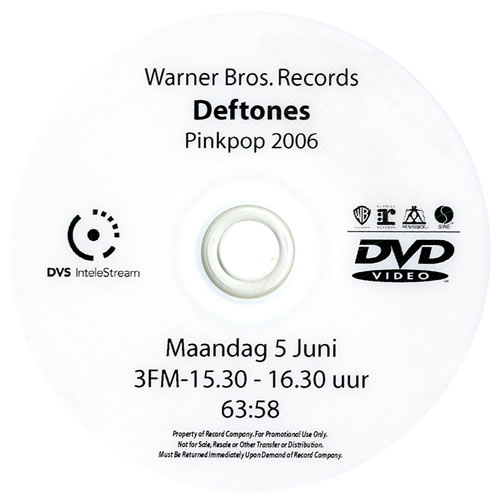 Deftones Pinkpop 2006 promo DVD-R US DFTDRPI557209