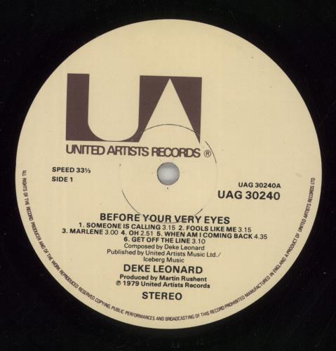 Deke Leonard Before Your Very Eyes vinyl LP album (LP record) UK DKELPBE444967