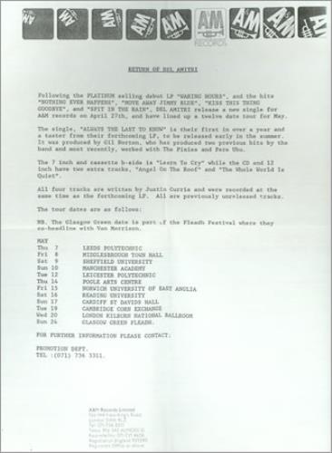 Del Amitri Always The Last To Know 7" vinyl single (7 inch record / 45) UK DEL07AL272784