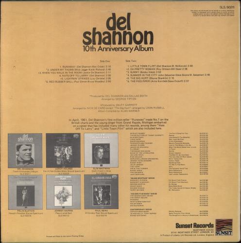 Del Shannon 10th Anniversary Album - Textured Sleeve vinyl LP album (LP record) UK NNNLPTH852837