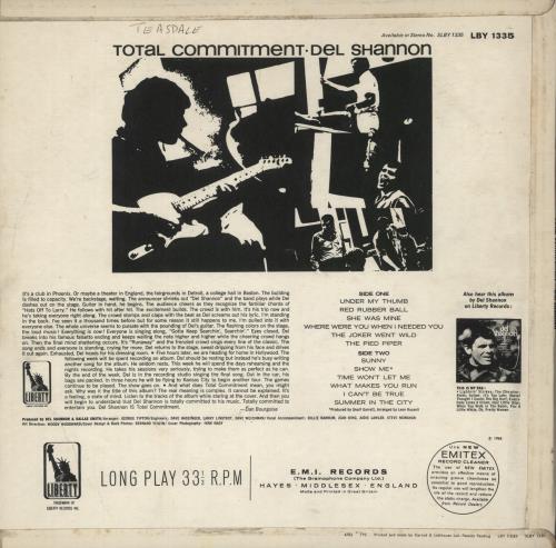 Del Shannon Total Commitment - woc vinyl LP album (LP record) UK NNNLPTO739137