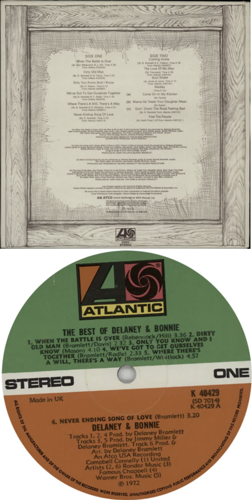 Delaney & Bonnie The Best Of Delaney & Bonnie vinyl LP album (LP record) UK D&BLPTH257152