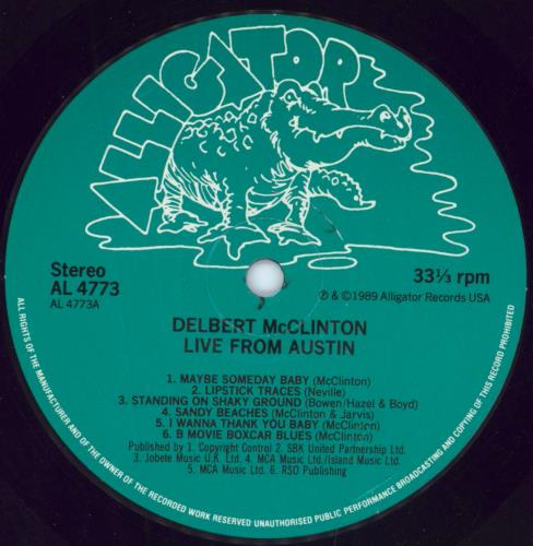 Delbert McClinton Live from Austin vinyl LP album (LP record) US DDZLPLI796955