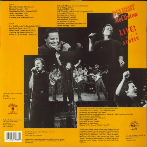 Delbert McClinton Live from Austin vinyl LP album (LP record) US DDZLPLI796955