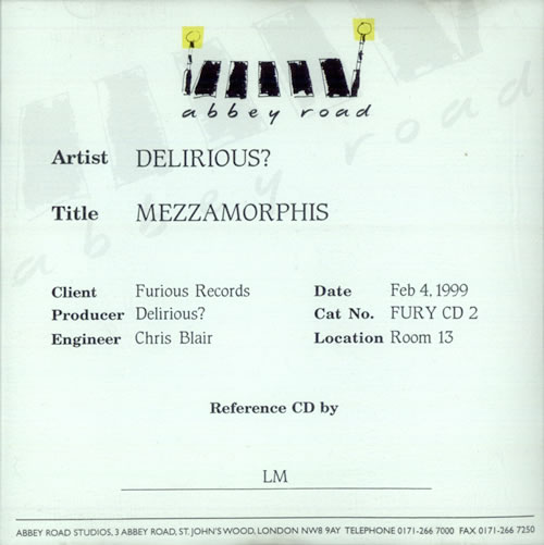 Delirious? Mezzamorphis CD-R acetate UK D.LCRME496495