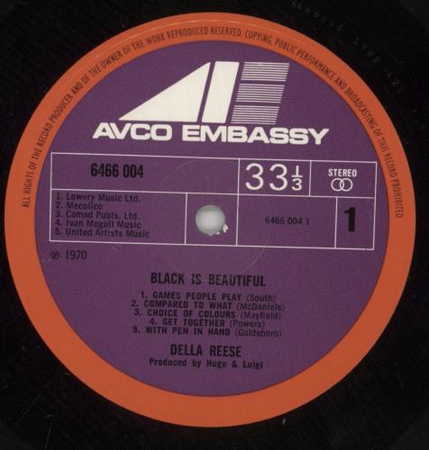 Della Reese Black Is Beautiful vinyl LP album (LP record) UK DARLPBL863528