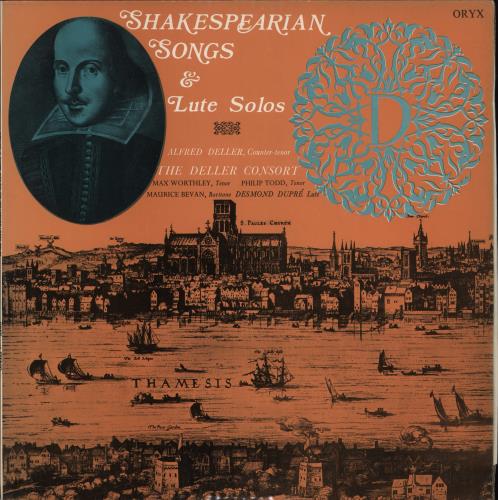 Deller Consort Shakesperian Songs & Lute Solos vinyl LP album (LP record) UK F7ZLPSH778519