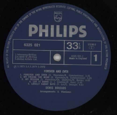 Demis Roussos Forever And Ever vinyl LP album (LP record) UK DMRLPFO228745