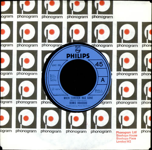 Demis Roussos When Forever Has Gone 7" vinyl single (7 inch record / 45) UK DMR07WH493838