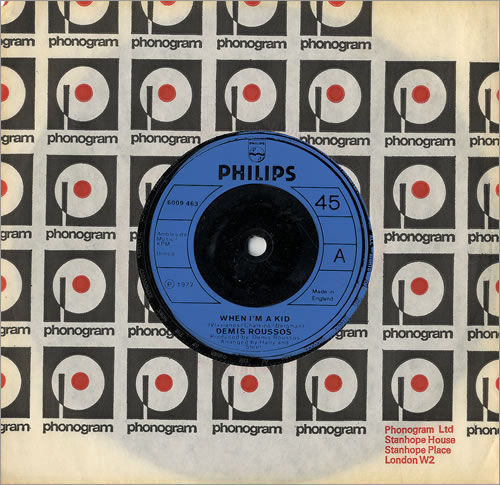 Demis Roussos When I'm A Kid 7" vinyl single (7 inch record / 45) UK DMR07WH479826