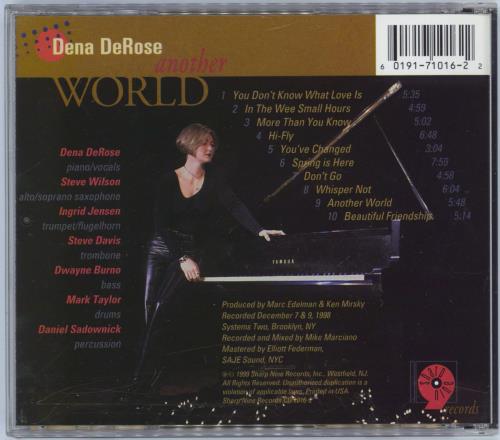 Dena DeRose Another World CD album (CDLP) US 12QCDAN770825