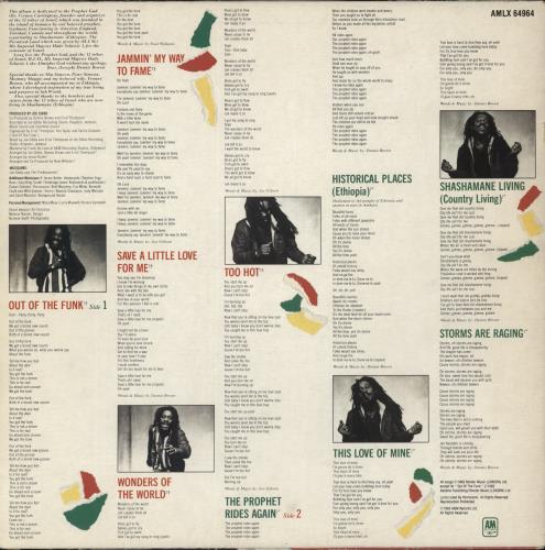 Dennis Brown The Prophet Rides Again vinyl LP album (LP record) UK D/BLPTH616716