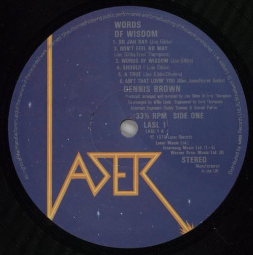 Dennis Brown Words Of Wisdom vinyl LP album (LP record) UK D/BLPWO698408