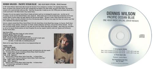 Dennis Wilson Pacific Ocean Blue - One Hour Radio Special CD-R acetate US DWLCRPA440751