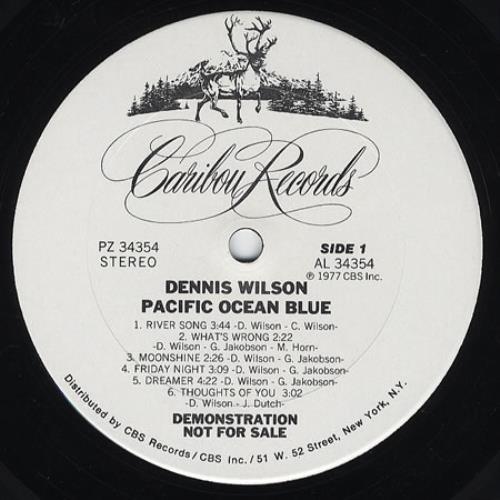 Dennis Wilson Pacific Ocean Blue vinyl LP album (LP record) US DWLLPPA342578