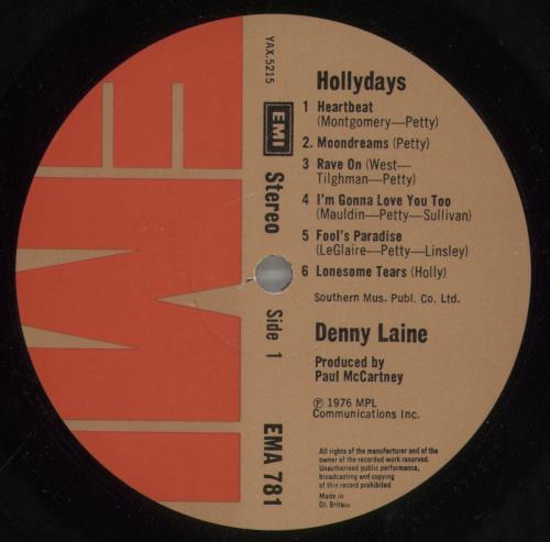 Denny Laine Holly Days vinyl LP album (LP record) UK DNYLPHO106122