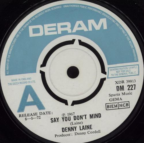 Denny Laine Say You Don't Mind 7" vinyl single (7 inch record / 45) UK DNY07SA668722