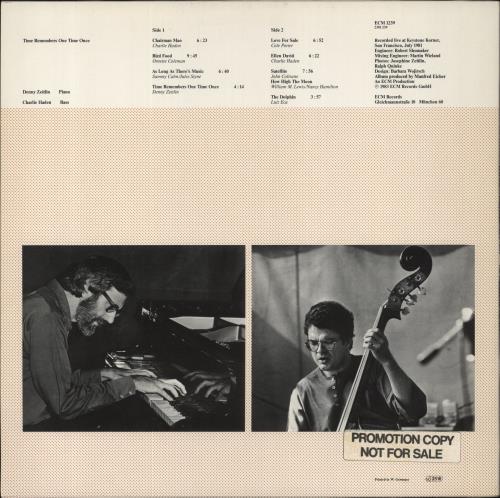 Denny Zeitlin Time Remembers One Time Once vinyl LP album (LP record) German DNZLPTI851240