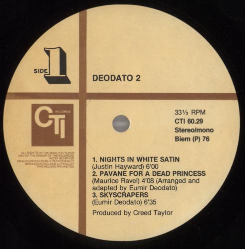 Deodato Deodato 2 vinyl LP album (LP record) Dutch DTFLPDE823822